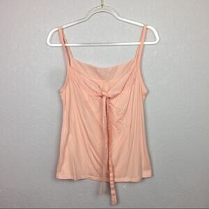 NEW YORK & CO 40% Modal Peach Tie Front Tank